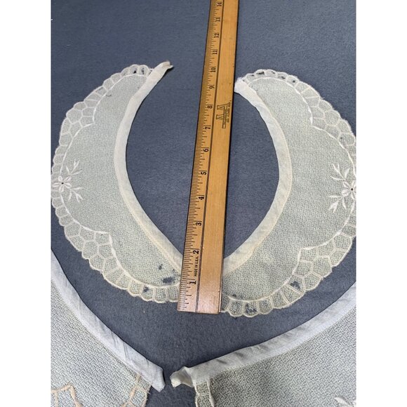 Vintage Lace Peter Pan Collar & Cuffs with Floral Embroidery - Picture 8 of 10